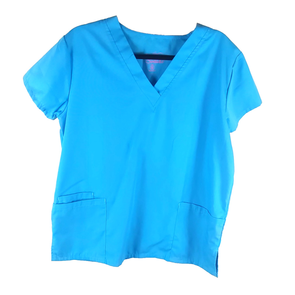 Luv Scrubs Women's Scrub Top Light Blue Size Medium Medical Nursing